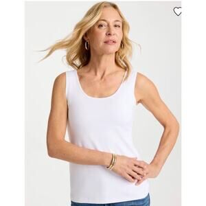 Chico’s Contour Cotton Tank Capsule Wardrobe Staple Minimalist Chic NWOT Size 2